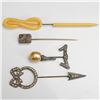 Image 1 : 4pc Vintage Jabot and Hat Pin Assortment
