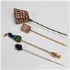 Image 1 : 5pc Assorted Vintage Hat Pin Collection with Enamel and Rhinestone Detail