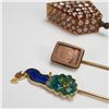Image 3 : 5pc Assorted Vintage Hat Pin Collection with Enamel and Rhinestone Detail