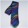 Image 1 : Luly Yang for Alaska Airlines Polyester Tie, Rainbow Wave Design