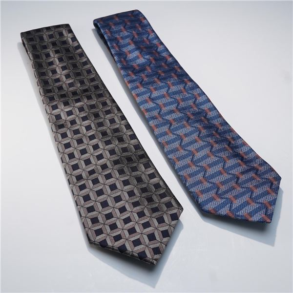 2pc Nicole Miller New York Ties, Geometric Patterns
