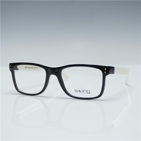 Swing TikTak-2 Eyeglasses, Black & White Memory Flexible Frame