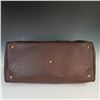 Image 10 : Brown Ostrich Leather Handbag with Gold-Tone Lock and Key