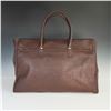 Image 3 : Brown Ostrich Leather Handbag with Gold-Tone Lock and Key