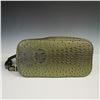 Image 6 : Green Embossed Faux Ostrich and Crocodile Tote Bag with Pouch