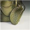 Image 9 : Green Embossed Faux Ostrich and Crocodile Tote Bag with Pouch