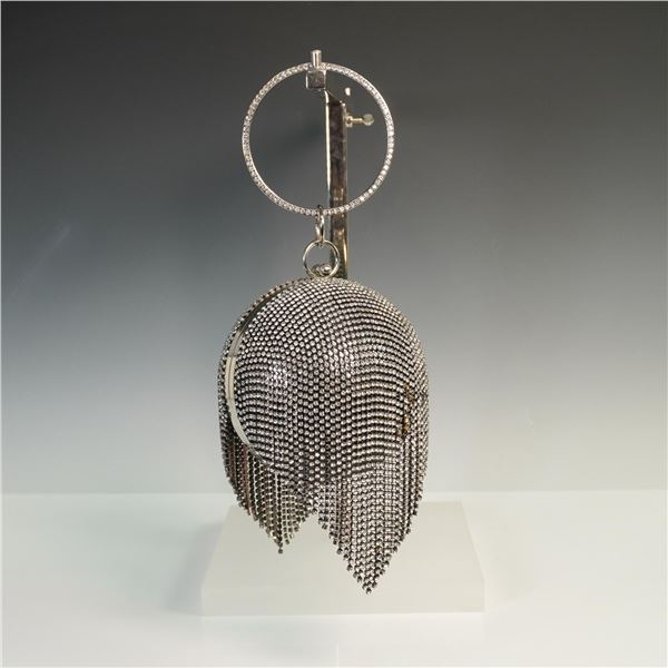Rhinestone Silver Clutch Handbag Ball