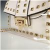 Image 4 : White Studded Handbag with Gold Chain and Clasp