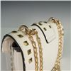 Image 7 : White Studded Handbag with Gold Chain and Clasp
