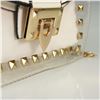 Image 8 : White Studded Handbag with Gold Chain and Clasp