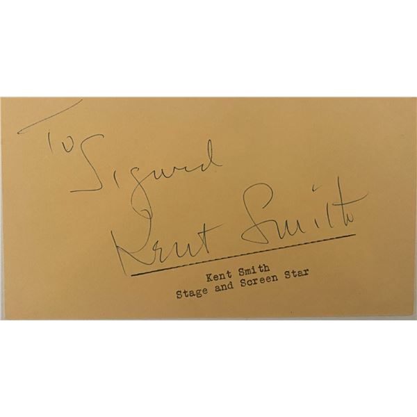 Actor Kent Smith Signature.