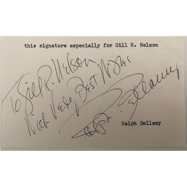 Ralph Bellamy personal signed note