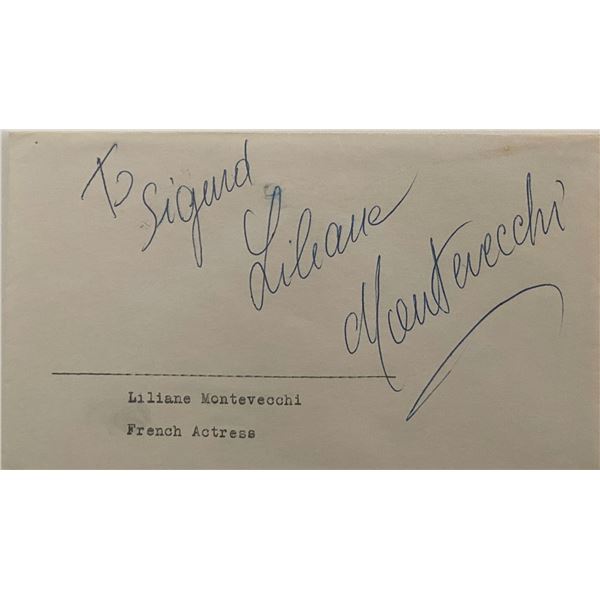 Liliane Montevecchi signed note