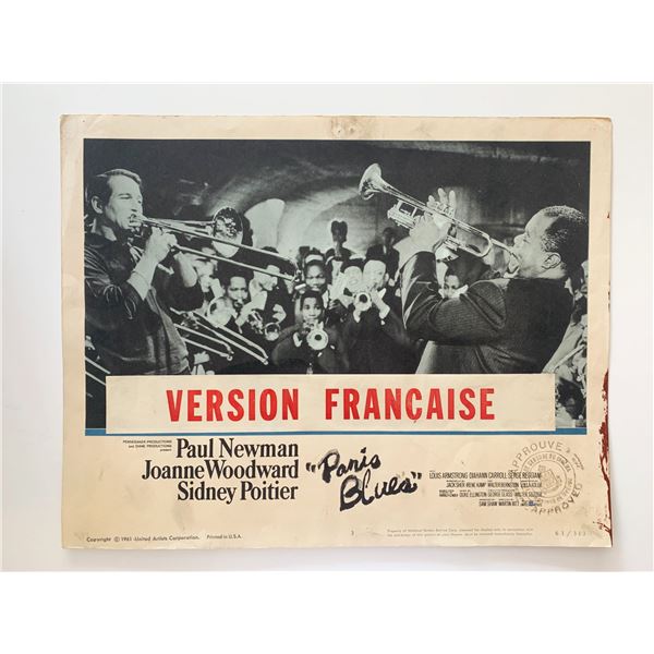 Paris Blues original 1961 vintage French lobby card