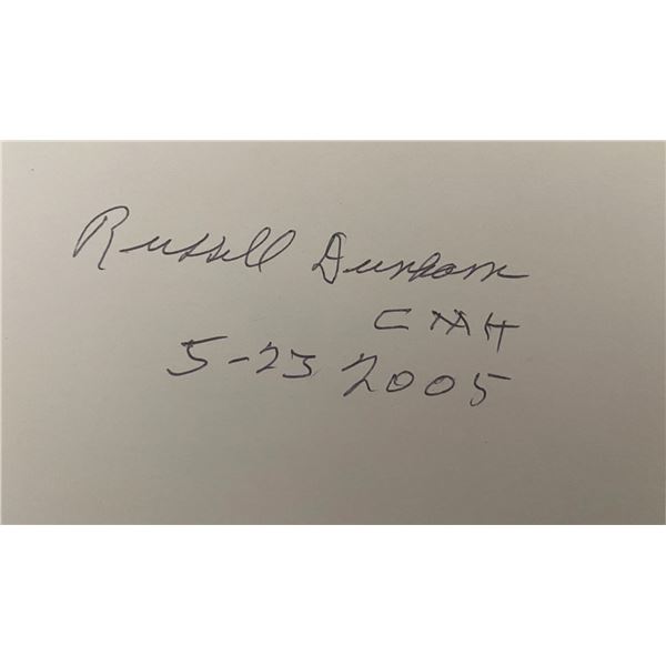 WWII Medal of Honor Russell E. Dunham original signature