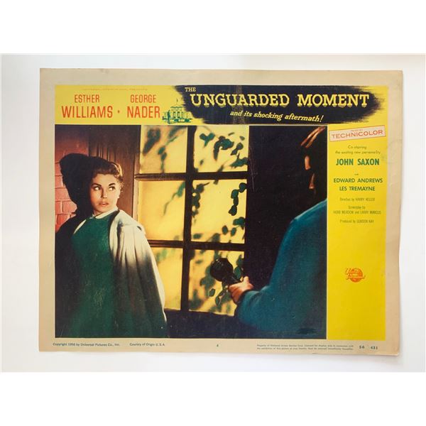 The Unguarded Moment original 1956 vintage lobby card
