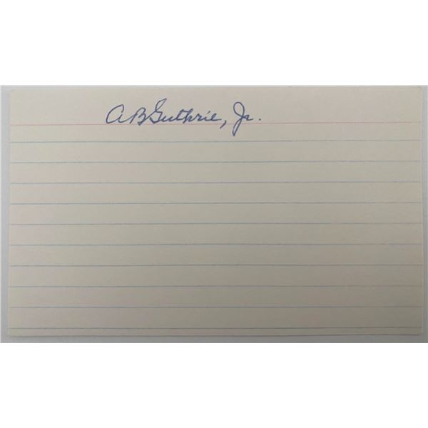 Pulitzer Prize Winning Novelist AB Guthrie Jr. original signature