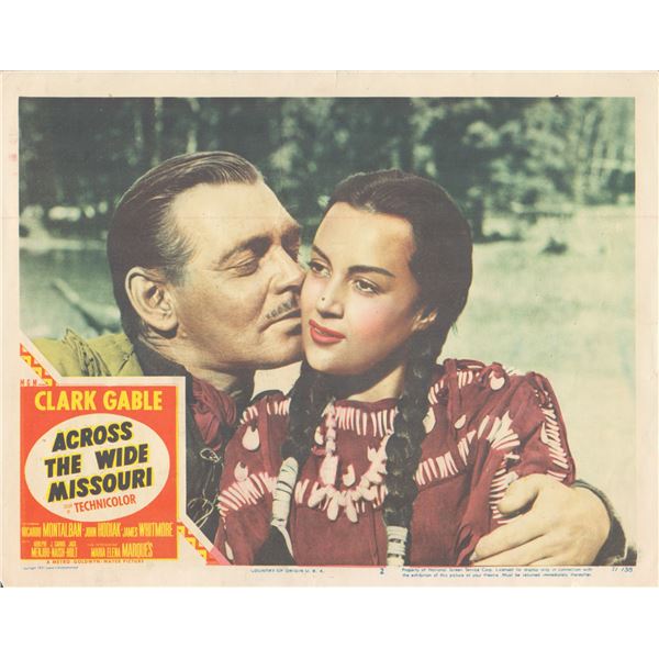 Across the Wide Missouri 1951 original vintage lobby card
