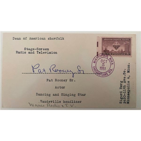 Actor Pat Rooney Sr. signed envelope