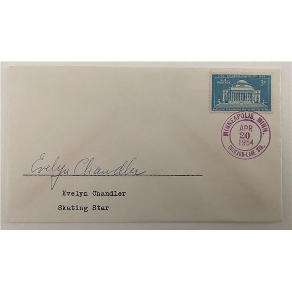 Skating Star Evelyn Chandler signed envelope