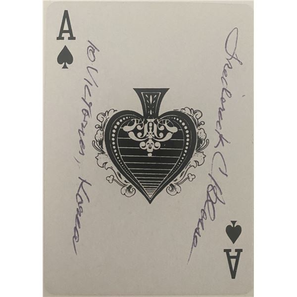 Frederick C Blesse Signed Ace of Spades Card.
