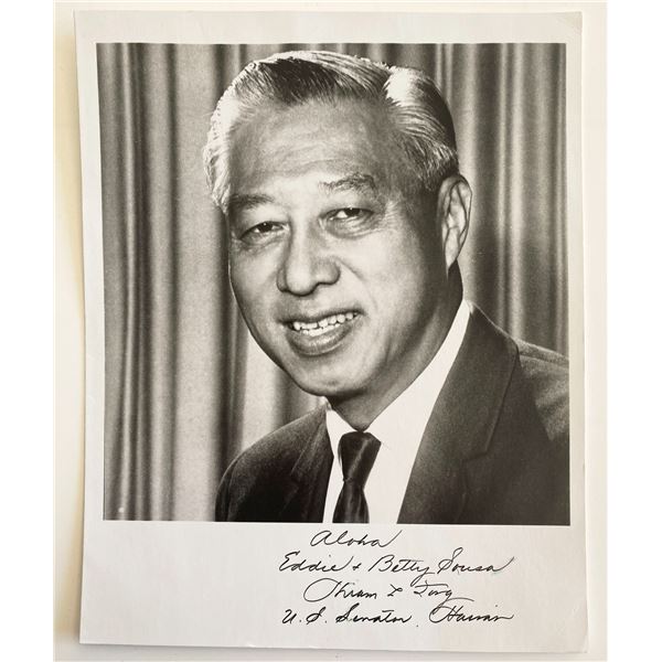 Senator of HI Hiram Fong signed photo