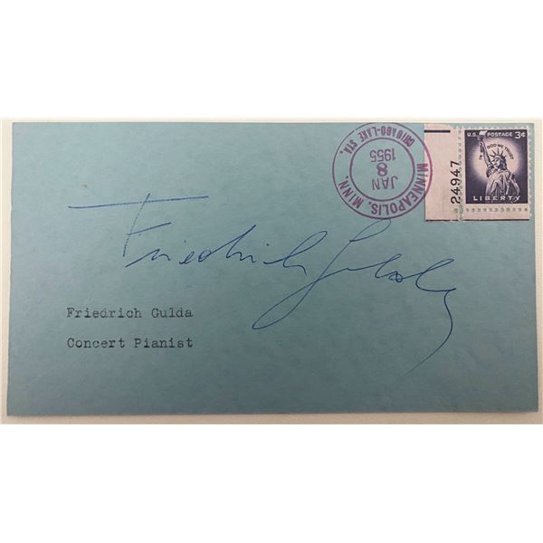Concert Pianist Friedrich Gulda signed 1955 cover