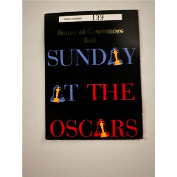 Original Board of the Governors Ball Sunday Night at the Oscars Ticket Stub