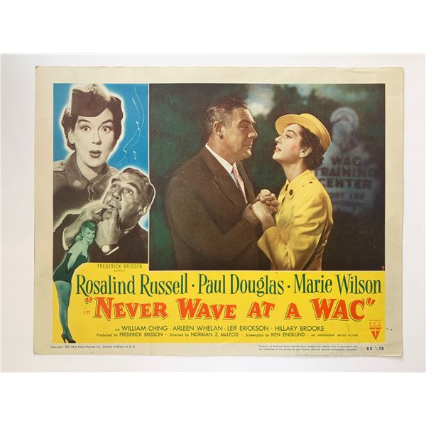 Never Wave at a Wac original 1953 vintage lobby card