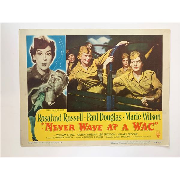 Never Wave at a Wac original 1953 vintage lobby card