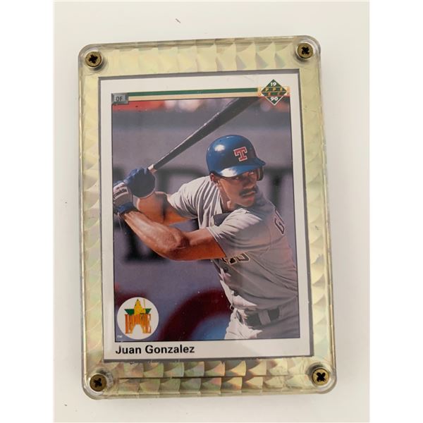 Juan Gonzalez Texas Rangers 1990 Upper Deck Framed Baseball Card