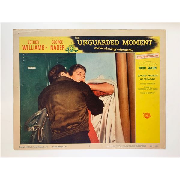 The Unguarded Moment original 1956 vintage lobby card
