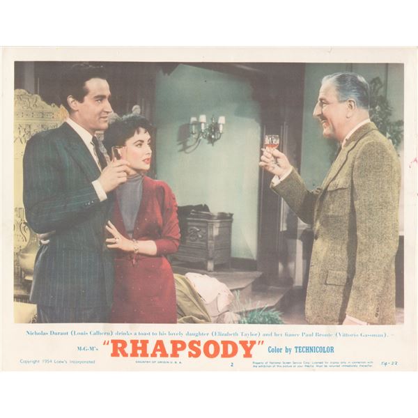 Rhapsody 1954 original vintage lobby card
