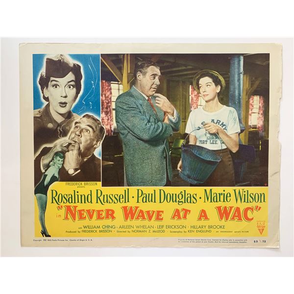 Never Wave at a Wac original 1953 vintage lobby card