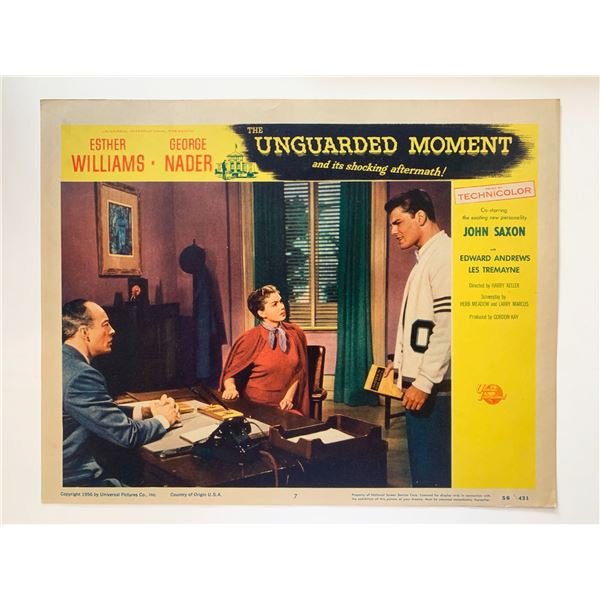 The Unguarded Moment original 1956 vintage lobby card