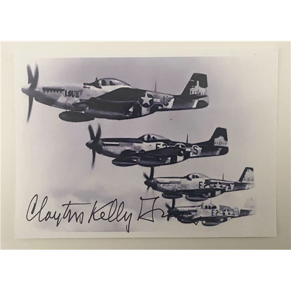 WWII Ace Clayton Kelly Gross signed photo