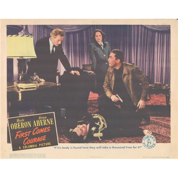 First Comes Courage 1943 original vintage lobby card