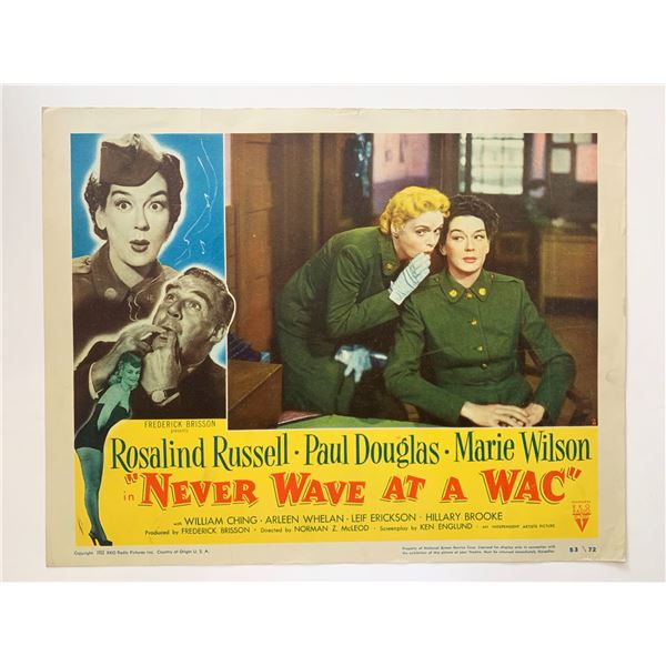 Never Wave at a Wac original 1953 vintage lobby card