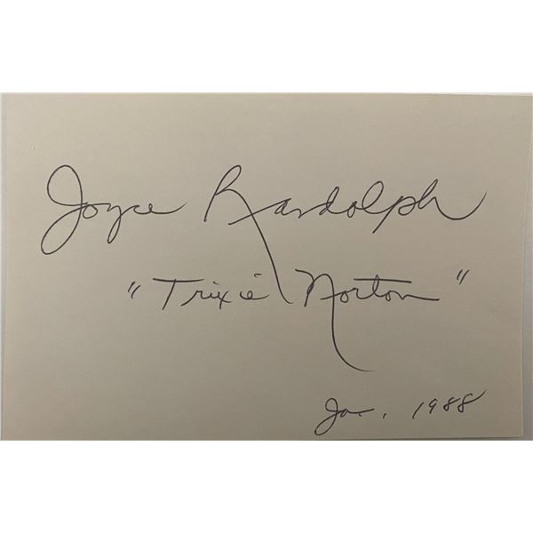 The Honeymooners Joyce Randolph original signature