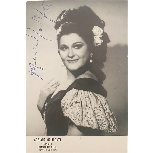 Operatic soprano Adriana Maliponte signed photo