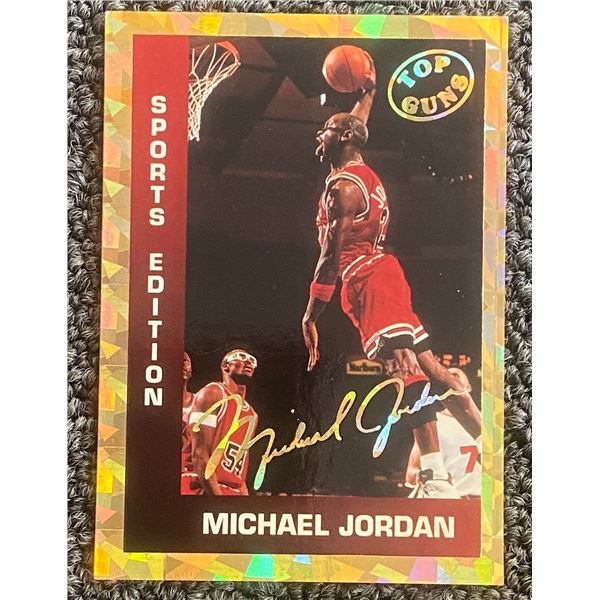 Michael Jordan, Top Guns facsimile signed Card
