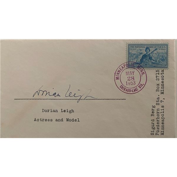 Dorian Leigh signed 1953 cover