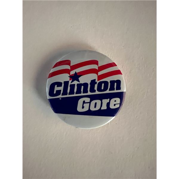 Clinton Gore campaign pin