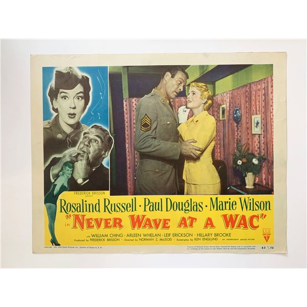 Never Wave at a Wac original 1953 vintage lobby card