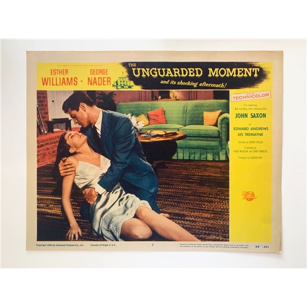 The Unguarded Moment original 1956 vintage lobby card