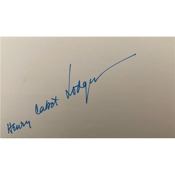 US Senator Henry Cabot Lodge signature