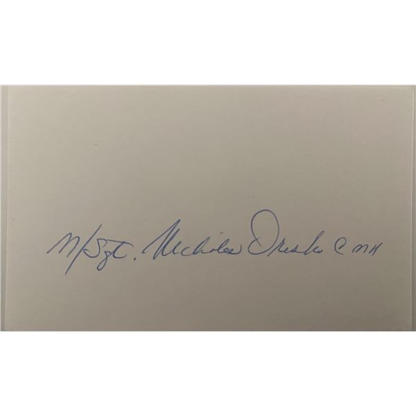 WWII Medal of Honor Master Sgt. Nicholas Oresko original signature