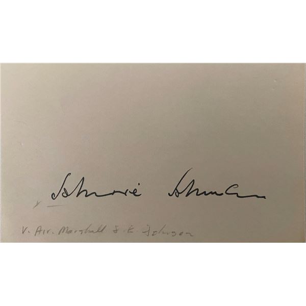 Air Vice Marshal James Edgar Johnson Signature.