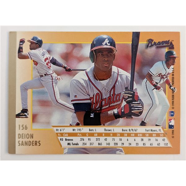 Deion Sanders Atlanta Braves Fleer Ultra Baseball Card