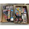 Image 1 : 2 TRAYS OF HID HEADLIGHT, FLEXSEAL AEROSOL, STANLEY STAPLER AND MOREAND